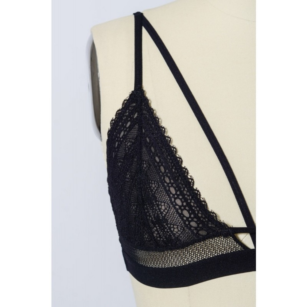 New Strappy Sexy Black Lace cage Bralette Lingerie - Picture 6 of 6